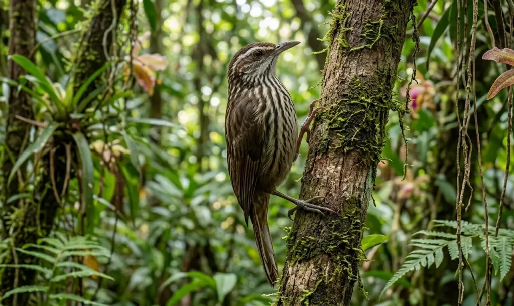 A Philippine Creeper on the Moosy Tree 