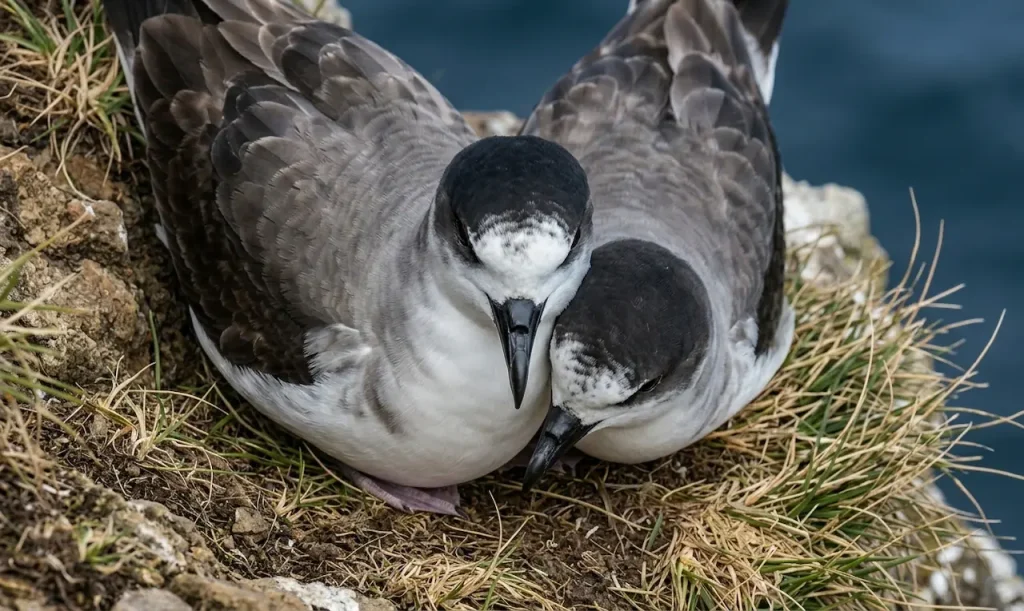 Close-up Image of Two Barau's Petrels