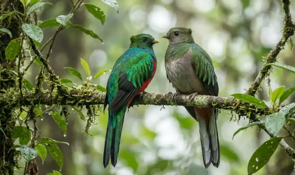 Eared Quetzals (Euptilotis neoxenus)