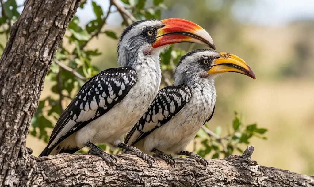 Jackson's Hornbills (Tockus jacksoni)