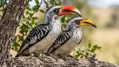 Jackson's Hornbills (Tockus jacksoni)