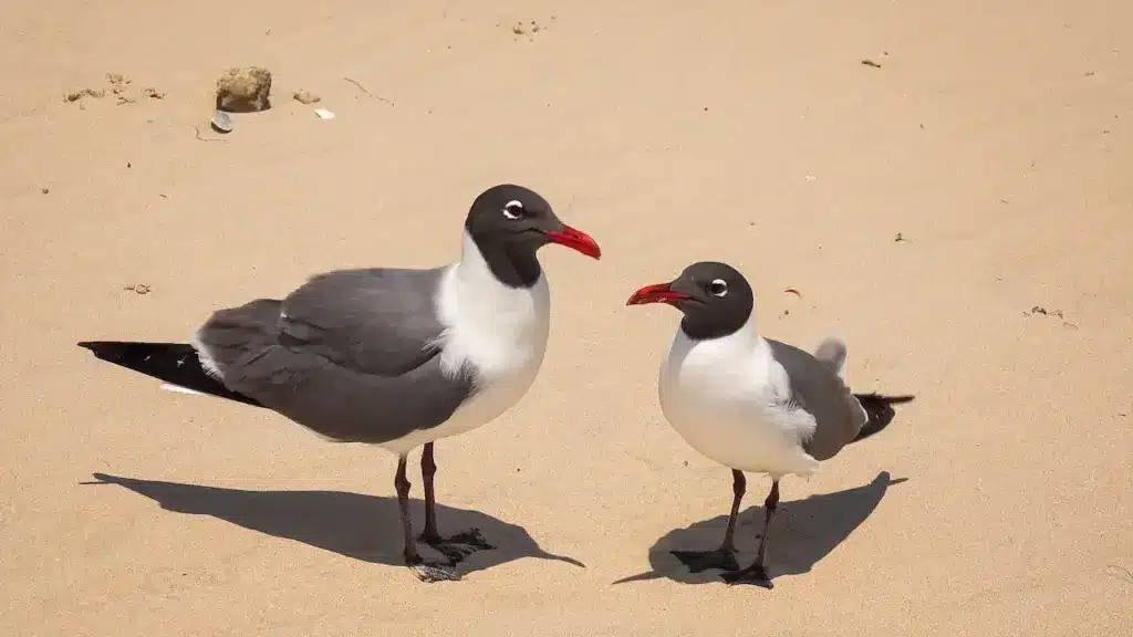 Pair of Laughing Gulls on the Sand 