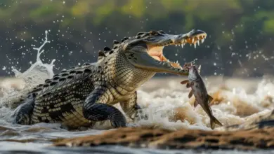 Crocodile Catching Fish. What Eats Fish?