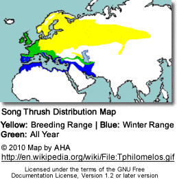 Song Thrush Distribution Map